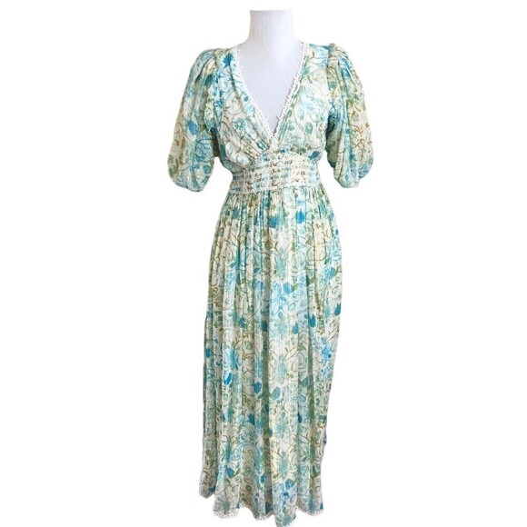 New Rococo Sand Elan midi Dress Teal size S - Picture 1 of 15